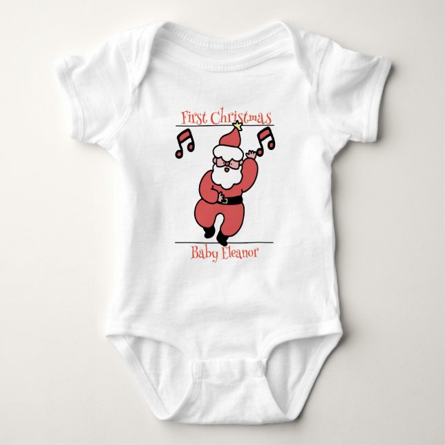 Body Para Bebê papais noeis. bebê primeiro Natal (Frente)