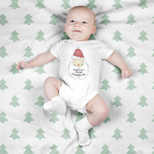 Body Para Bebê Papais noeis bonitos, o primeiro bebê de Natal