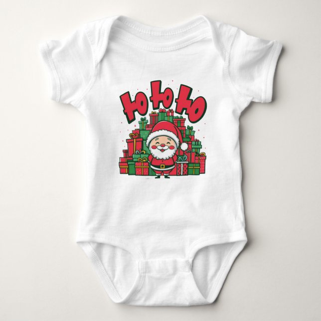Body Para Bebê Papais noeis de Cartoon Jolly Natal-67748 Hoodie (Frente)