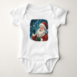 Body Para Bebê Papais noeis de Design de Natal com luzes