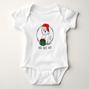 Body Para Bebê Papais noeis de Natal West Highland White Terrier