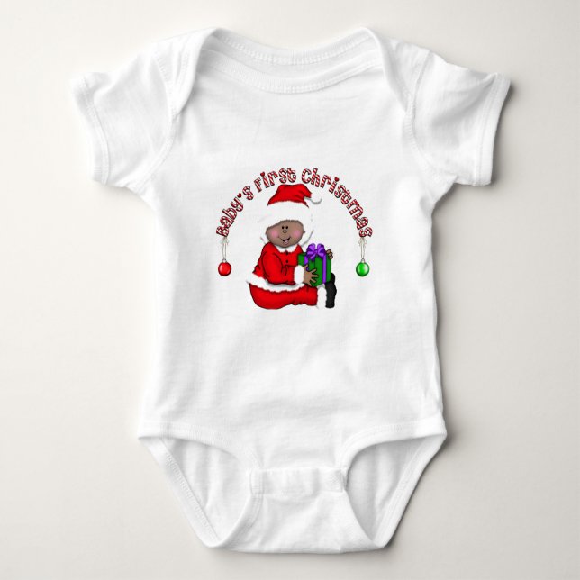 Body Para Bebê Papais noeis Elf Baby T-shirts e presentes (Frente)