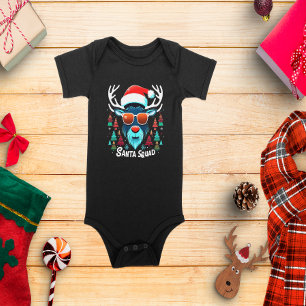 Body Para Bebê Papais noeis Reindedo Legal Esquadrão com Óculos F