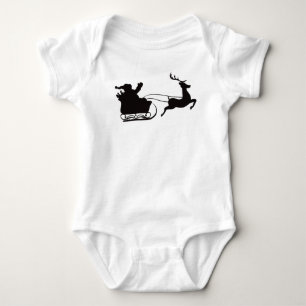Body Para Bebê Papais noeis Sleigh e Reindeer