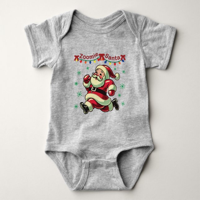 Body Para Bebê Papais noeis Zoomie Natal (Frente)