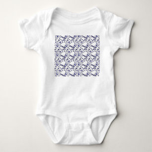 Body Para Bebê Papel de embrulho azul e branco com um gráfico