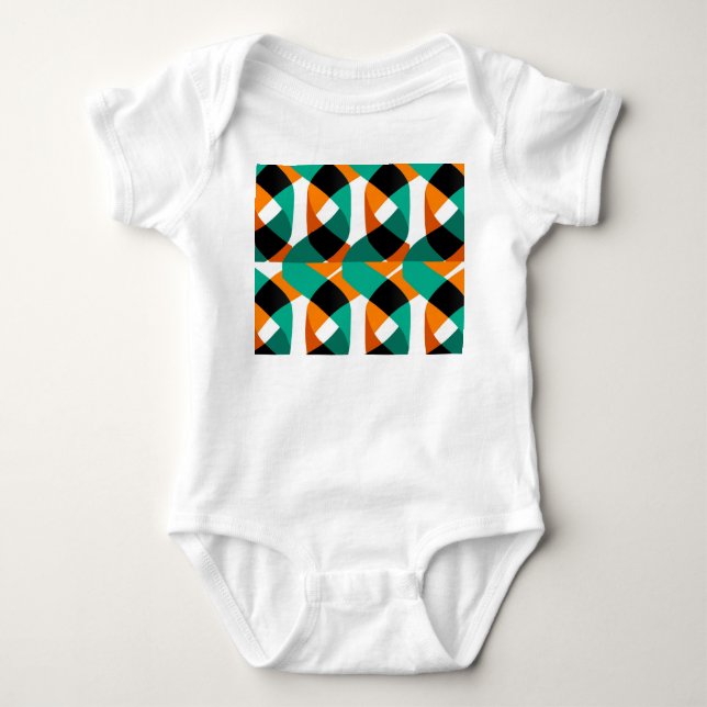 Body Para Bebê Papel de parede retrô: Design de vinheta (Frente)