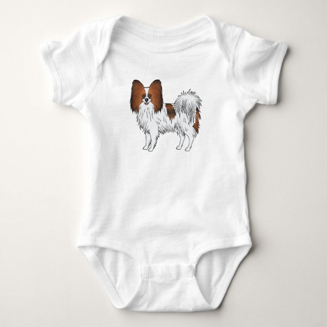 Body Para Bebê Pápillon Sable Vermelho Spaniel Toy Feliz Cachorri (Frente)