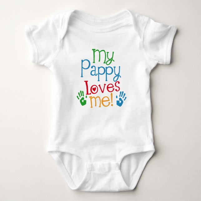 Body Para Bebê Pappy ama-me Tshirt do neto (Frente)