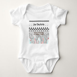 Body Para Bebê Para a design de Ouro Branco e Negro