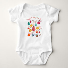 Body Para Bebê Parabéns Colorida Art Pumpkins T-shirt