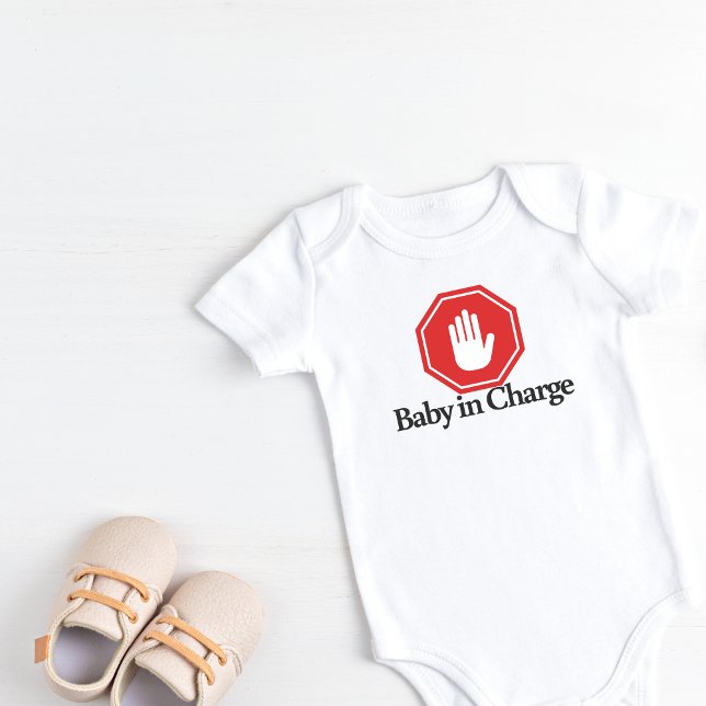 Body Para Bebê Pare: Bebê no comando (Stop: Baby In Charge Baby Bodysuit)