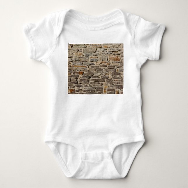 Body Para Bebê Parede de pedra russa, decoração texturizada (Frente)