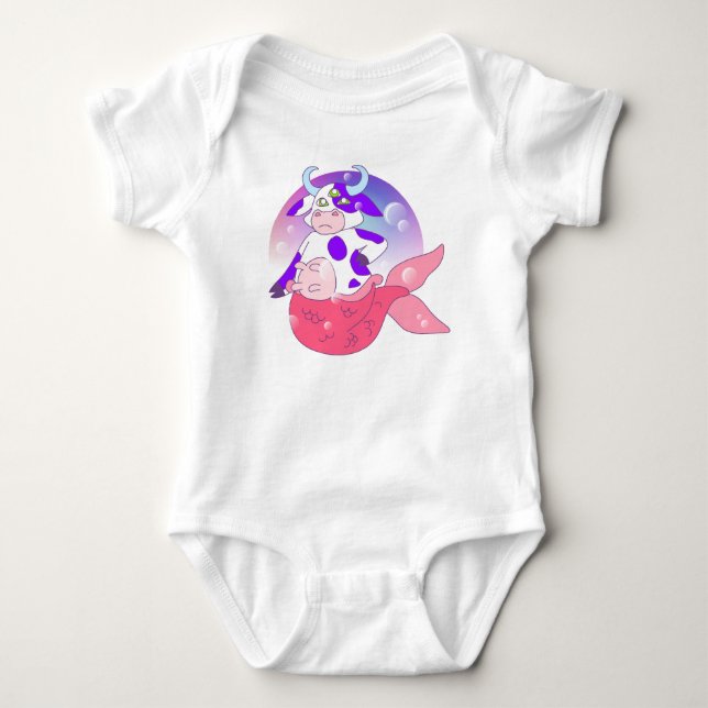 Body Para Bebê paródia de peixe-vaca (Frente)