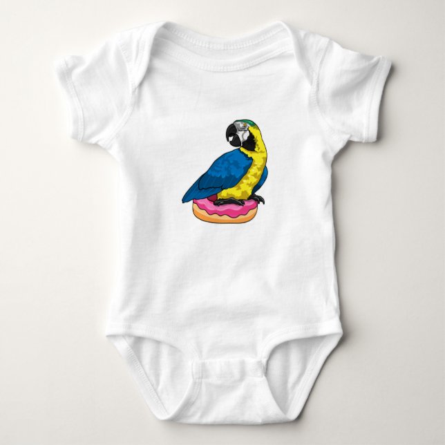 Body Para Bebê Parrot with Donut (Frente)