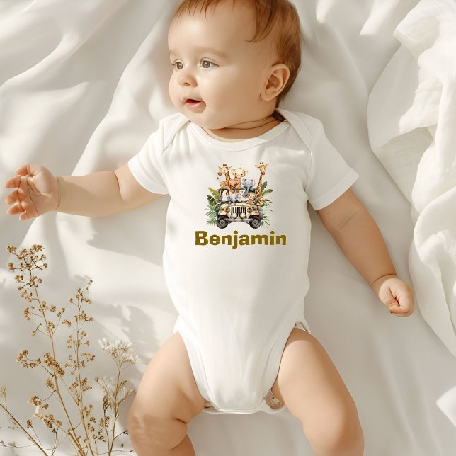 Body Para Bebê Party Animal Birthday Outfit, Kids Safari Birthday (Criador carregado)