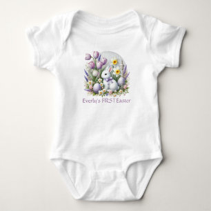Body Para Bebê Páscoa Coalhada Ovos Tulipas Daffodils