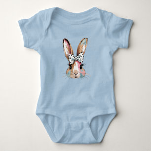 Body Para Bebê Páscoa Coquette Bunny Arco Bodyfatos e Peças Única