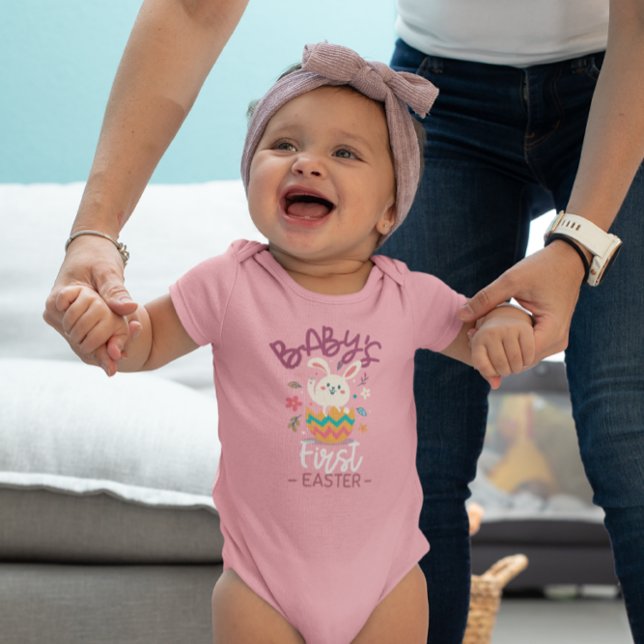 BODY PARA BEBÊ PÁSCOA DE PRIMEIRA VEZ DO BEBÊ PERSONALIZADA (Criador carregado)