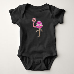 Body Para Bebê Páscoa Flamingo - Ovos de Páscoa