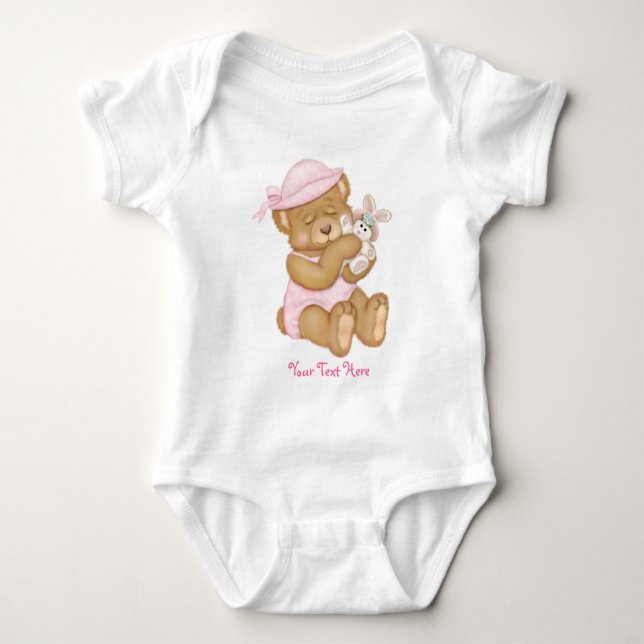 Body Para Bebê Páscoa ursinho Girl (Frente)
