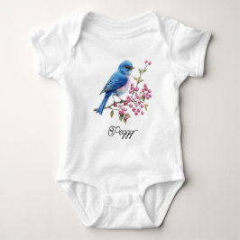 Body Para Bebê Passarinho Azul Bonito