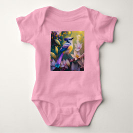 Body Para Bebê Pássaro de Fantasia Amarelo Violet Tufado