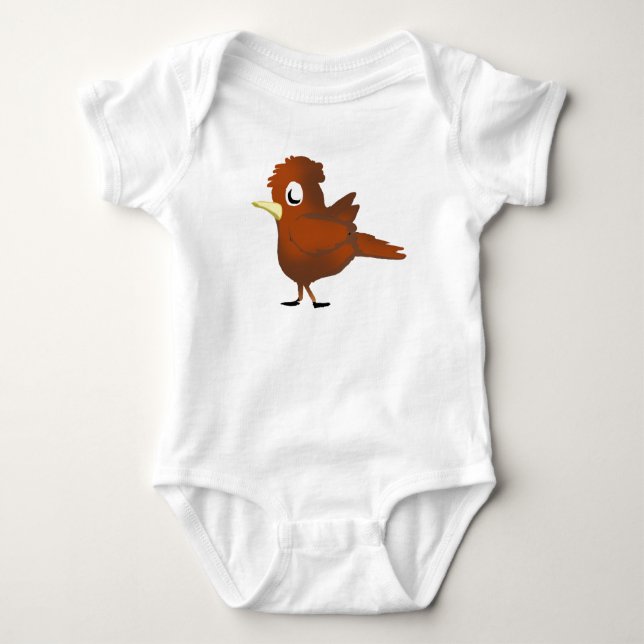 Body Para Bebê Pássaro Engraçado (Frente)