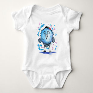Body Para Bebê Pássaro Engraçado - Aquarela - Diversão