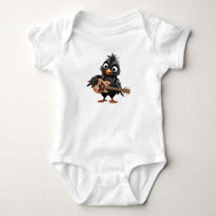 Body Para Bebê Pássaro Rochoso Negro-Cinto