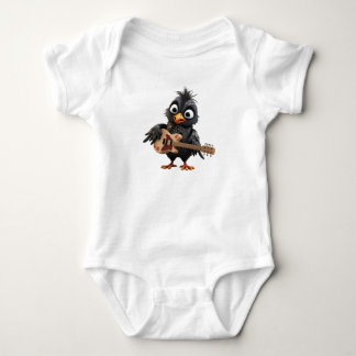 Body Para Bebê Pássaro Rochoso Negro-Cinto