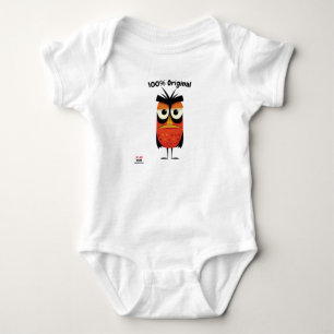 Body Para Bebê Pássaro Vermelho e Preto com Atitude Divertido U