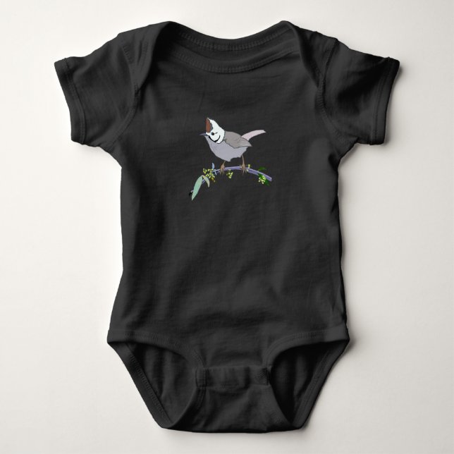 Body Para Bebê Pássaro - Yuhina de Taiwan (Frente)