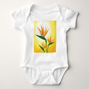 BODY PARA BEBÊ PÁSSAROS DO DESIGN DA FLOR DE PARAÍSO