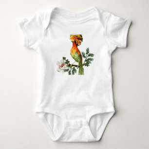 Body Para Bebê Pássaros do Paraíso: Fundo Floral Exótico