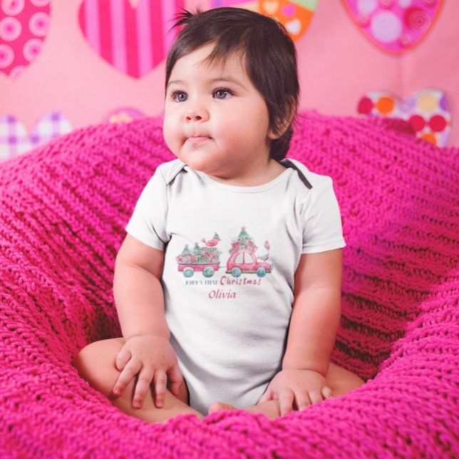 Body Para Bebê Pássaros Fofos da Árvore de Natal Personalizada (Criador carregado)