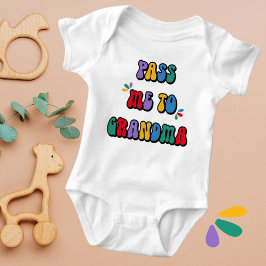 Body Para Bebê Passe-me para a Vovó Diversão Caprichosa