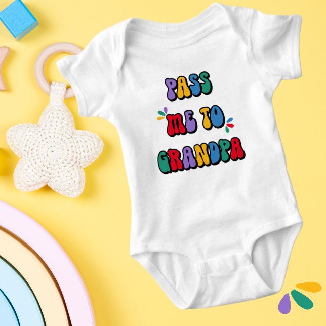 Body Para Bebê Passe-me para o Vovô Diversão Caprichosa (Criador carregado)