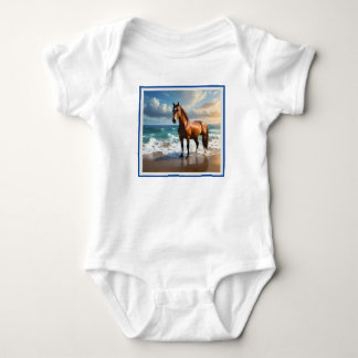 Body Para Bebê **"Passos Majestosos: Cavalo Marrom Orgulhoso na P
