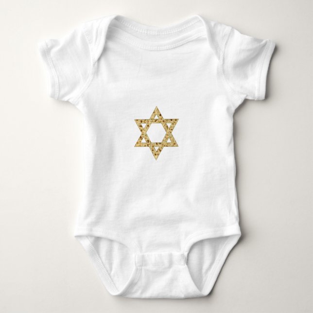 Body Para Bebê Passover Matzoh Star de David (Frente)