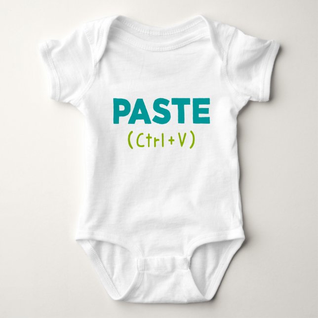 Body Para Bebê PASTE (Ctrl+V) Copiar e Colar (Frente)