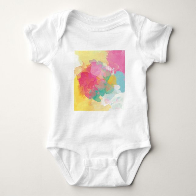 Body Para Bebê Pastel de Aquarelas (Frente)