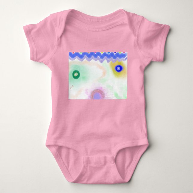 Body Para Bebê Pastel Galaxies Impressionist Art Baby Bodysuit (Frente)