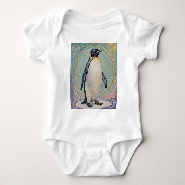Body Para Bebê Pastel Penguin mágico (Frente)