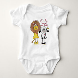 Body Para Bebê Patches do coração do leão e do cordeiro