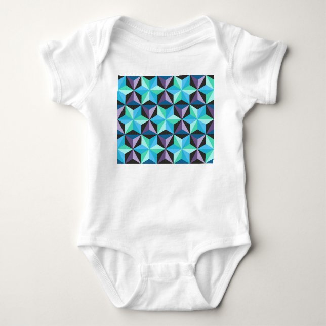 Body Para Bebê Patches Geométricas de Estrelas Abstrato (Frente)