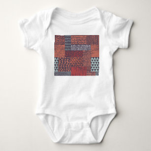 Body Para Bebê Patchwork boêmia: design sem costura desenhada à m