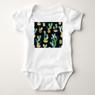 Body Para Bebê Patchwork Cactus Vegetais sem Olhos Padrão