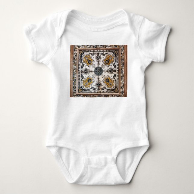 Body Para Bebê Patchwork de textura árabe marble (Frente)