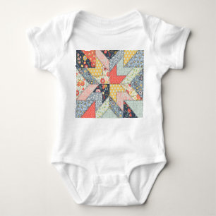 Body Para Bebê Patchwork Floral: Vintage Ornament